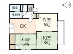 原田ハイツ Bの間取り画像