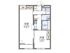 レオパレスル シェルBの間取り画像