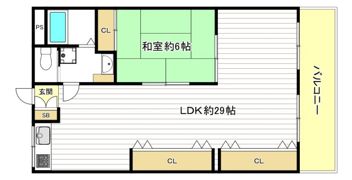 クローバーハイツ森小路二号棟の間取り画像