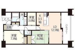 広島ガーデンシティ白島城北ウエストタワーの間取り画像