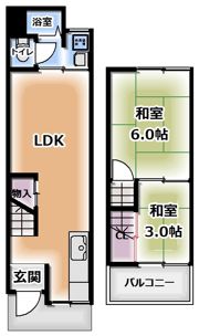 雁屋北町テラスハウスの間取り画像