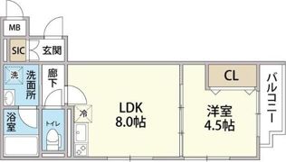 Tre Court Kitasenju（トレコート北千住）の間取り画像