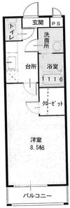 フジパレス上新庄Ⅴ番館の間取り画像