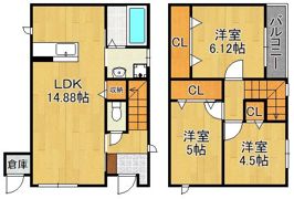 サンラプロ山門町A棟の間取り画像