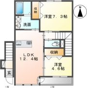 アムール カスガ Ⅰの間取り画像