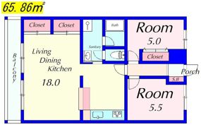 サンハイツ南志賀の間取り画像