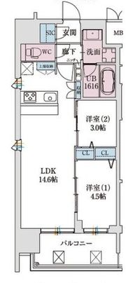 スプランディッド本町東DUEの間取り画像
