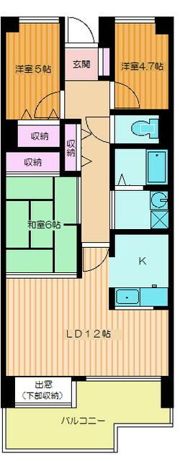 ライオンズマンション南市川の間取り画像