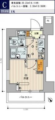 スカイコート田端第3の間取り画像