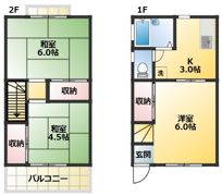 アビタシオン中川Ⅱの間取り画像