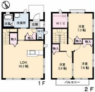 アブニール西原 B棟の間取り画像
