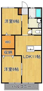 エクセルハイムB棟の間取り画像