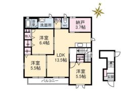 シャーメゾン北大河の間取り画像