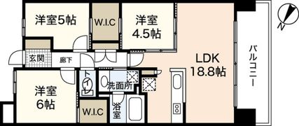 ライオンズ比治山本町の間取り画像