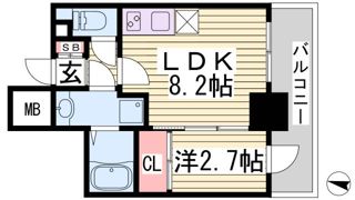 アドバンス三宮ラシュレの間取り画像