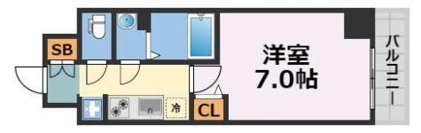 プレサンス堺筋本町駅前シェルの間取り画像