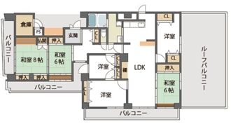 ロイヤルハイツ夕凪の間取り画像