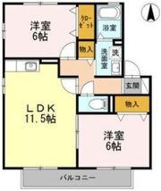 エレガンス シンワ Aの間取り画像