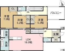 春岡通貸家の間取り画像