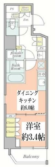 クレストコート新宿山吹町の間取り画像