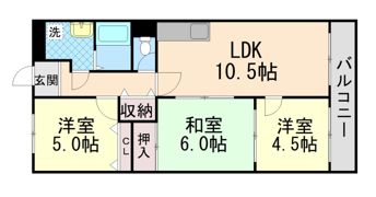 芦屋三木マンションの間取り画像