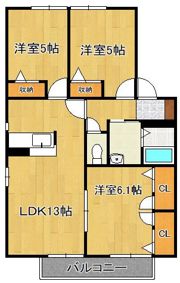 アンファミール Bの間取り画像