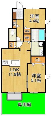 Arietta水巻 A棟の間取り画像
