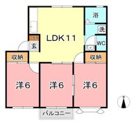 アパートメント明石 Bの間取り画像