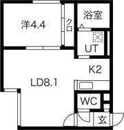 fleur恵庭(フルール恵庭)の間取り画像