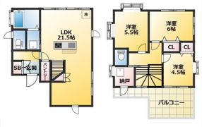 新座市畑中1丁目戸建ての間取り画像