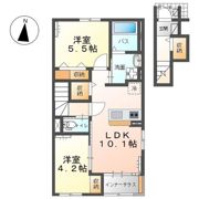 仮）阿見町中央新築アパートの間取り画像