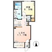 つくば市大曽根新築アパート①の間取り画像