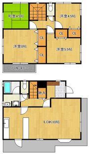 高峰借家の間取り画像