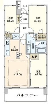 センターフィールド浦和美園弐番館ミッドランドの間取り画像
