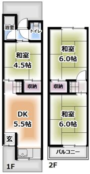 桑才町テラスハウスの間取り画像