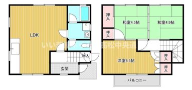 飯野ハイツ（1～5号）の間取り画像