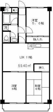 グリーンヒル中台 302の間取り画像
