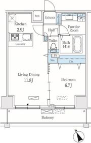 グロリアコート市川の間取り画像