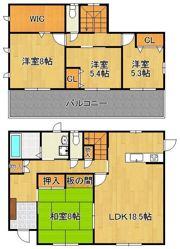 さつき台貸家 （1丁目）の間取り画像