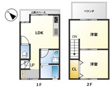 朝日が丘1丁目テラスハウスの間取り画像