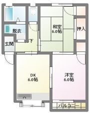 足土コーポの間取り画像