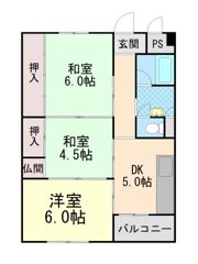 住吉台東住宅3号棟の間取り画像