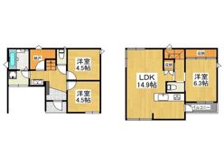 富田戸建ての間取り画像