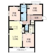 カトレアコートA棟の間取り画像