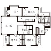 ロイヤルパレス上杉の間取り画像