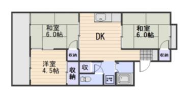 グリーンハイツ福富B棟の間取り画像