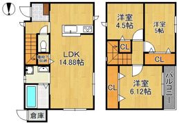 サンラプロ葛原本町IIIB棟の間取り画像