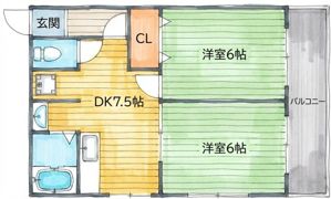 谷田十三マンションの間取り画像