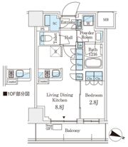 パークアクシス横浜阪東橋の間取り画像