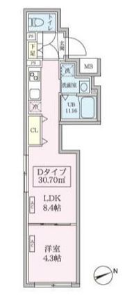 スカイコートリュクス品川大崎の間取り画像